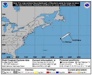 Perturbation Ana : prévision du NHC sur Meteo Tropicale - Meteo des cyclones