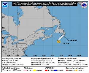Rémanence Bill : prévision du NHC sur Meteo Tropicale - Meteo des cyclones