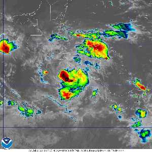 Hurricane weather: infrared satellite image for AL022022