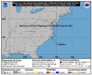 Rémanence Colin : prévision du NHC sur Meteo Tropicale - Meteo des cyclones