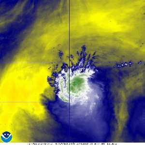 Tempête Dolly : image satellite vapeur d