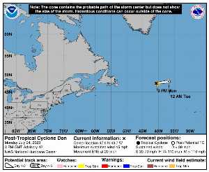 Post-tropical cyclone Don: NHC forecast on Meteo Tropicale - Meteo des cyclones