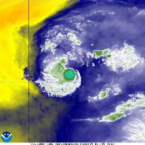 Tempête Erin : image satellite vapeur d