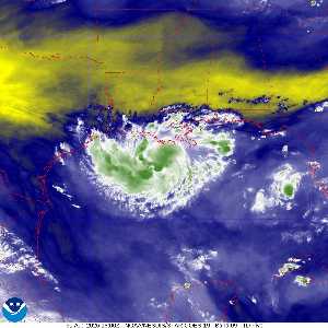 Cyclone potentiel Five : image satellite vapeur d