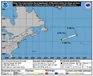 Cyclone post-tropical Fernand : prévision du NHC sur Meteo Tropicale - Meteo des cyclones