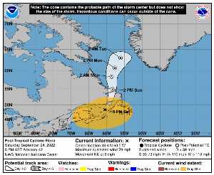 Cyclone post-tropical Fiona : prévision du NHC sur Meteo Tropicale - Meteo des cyclones