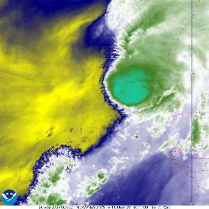 Tempête Gonzalo : image satellite vapeur d