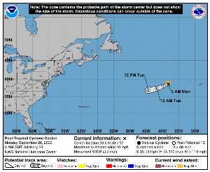 Cyclone post-tropical Gaston : prévision du NHC sur Meteo Tropicale - Meteo des cyclones