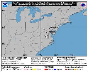 Cyclone post-tropical Ian : prévision du NHC sur Meteo Tropicale - Meteo des cyclones