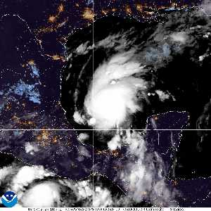 Météo de ouragans : image satellite visible pour AL092026