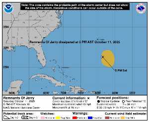 Rémanence Jerry : prévision du NHC sur Meteo Tropicale - Meteo des cyclones