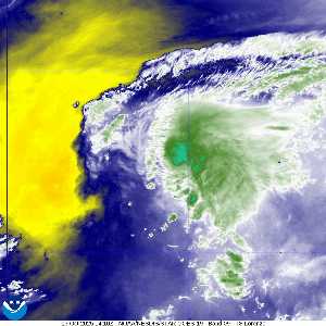Tempête Lorenzo : image satellite vapeur d