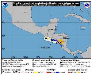 Tempête Julia : prévision du NHC sur Meteo Tropicale - Meteo des cyclones