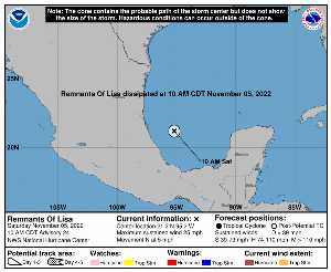 Rémanence Lisa : prévision du NHC sur Meteo Tropicale - Meteo des cyclones