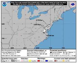 Cyclone post-tropical Ophelia : prévision du NHC sur Meteo Tropicale - Meteo des cyclones