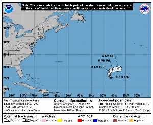 Perturbation Rose : prévision du NHC sur Meteo Tropicale - Meteo des cyclones