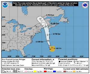 Cyclone post-tropical Philippe : prévision du NHC sur Meteo Tropicale - Meteo des cyclones