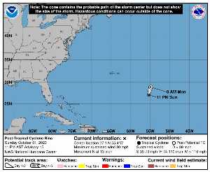 Cyclone post-tropical Rina : prévision du NHC sur Meteo Tropicale - Meteo des cyclones