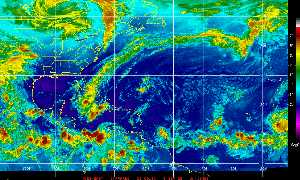 Météo des cyclones : Image satellite en couleurs naturelles.