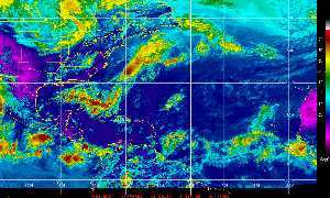 Météo des cyclones : Image satellite en couleurs naturelles.