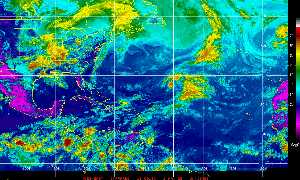 Météo des cyclones : Image satellite en couleurs naturelles.