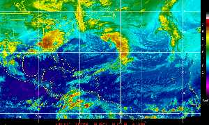 Météo des cyclones : Image satellite en couleurs naturelles.