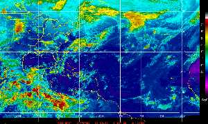 Météo des cyclones : Image satellite en couleurs naturelles.