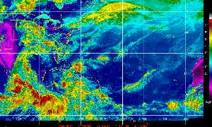 Météo des cyclones : Image satellite en couleurs naturelles.