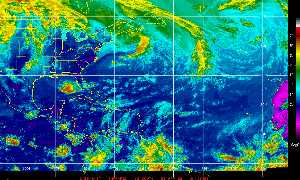 Météo des cyclones : Image satellite en couleurs naturelles.