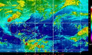 Météo des cyclones : Image satellite en couleurs naturelles.
