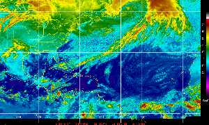 Météo des cyclones : Image satellite en couleurs naturelles.