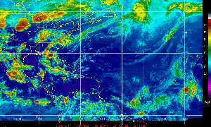 Météo des cyclones : Image satellite en couleurs naturelles.