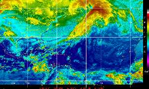 Météo des cyclones : Image satellite en couleurs naturelles.