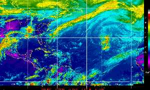 Météo des cyclones : Image satellite en couleurs naturelles.
