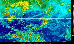 Météo des cyclones : Image satellite en couleurs naturelles.