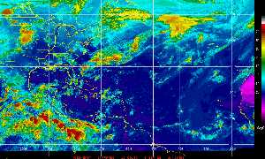 Météo des cyclones : Image satellite en couleurs naturelles.