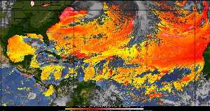 Météo tropicale : Air sec et densité de poussière dans l'air.