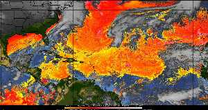 Météo tropicale : Air sec et densité de poussière dans l'air.