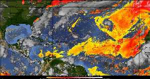 Météo tropicale : Air sec et densité de poussière dans l'air.