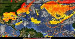 Météo tropicale : Air sec et densité de poussière dans l'air.