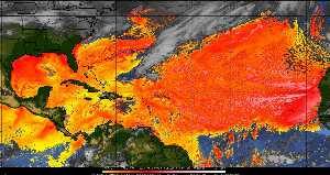Météo tropicale : Air sec et densité de poussière dans l'air.