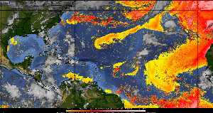 Météo tropicale : Air sec et densité de poussière dans l'air.