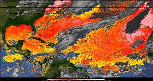 Météo tropicale : Air sec et densité de poussière dans l'air.