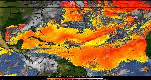 Météo tropicale : Air sec et densité de poussière dans l'air.