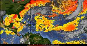 Météo tropicale : Air sec et densité de poussière dans l'air.