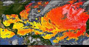 Météo tropicale : Air sec et densité de poussière dans l'air.