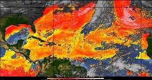 Météo tropicale : Air sec et densité de poussière dans l'air.