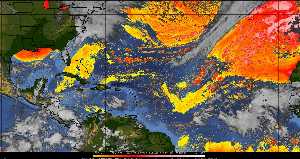 Météo tropicale : Air sec et densité de poussière dans l'air.