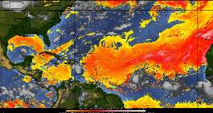 Météo tropicale : Air sec et densité de poussière dans l'air.