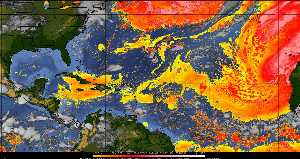 Météo tropicale : Air sec et densité de poussière dans l'air.